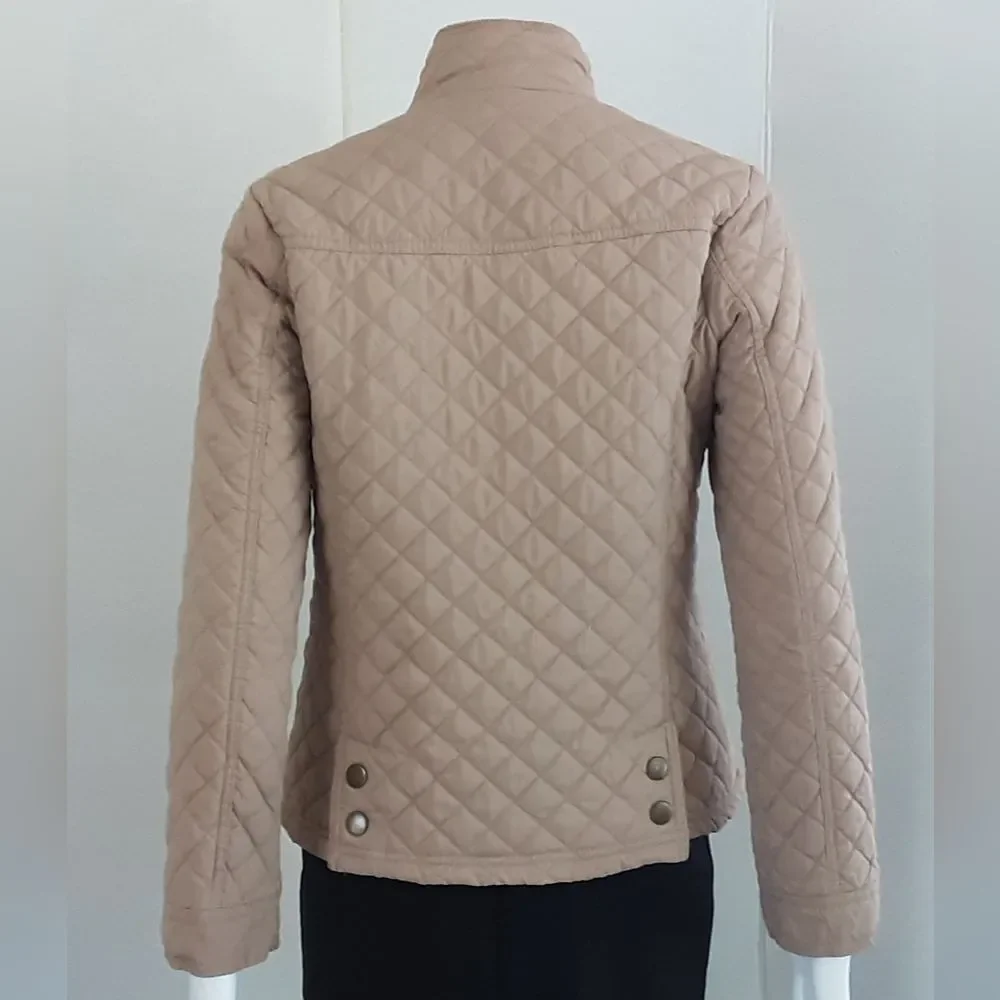 MISS ASHLEY by 26 International Beige Quilted Puffer Jacket Sz SP - Picture 6 of 11
